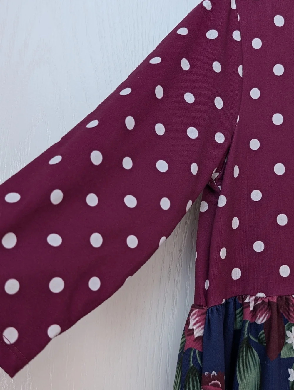🌸Penelope Plumm Girls Polka Dot Floral Long Sleeve Dress. Size 8